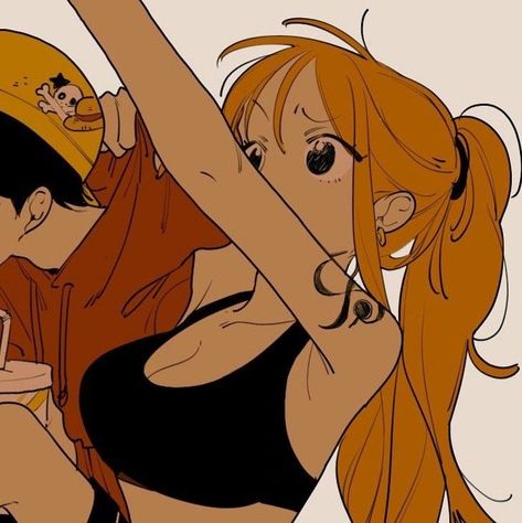 Nami Luffy Matching Icons, Luffy X Nami Pfp, Luffy Nami Matching Icons, Luffy And Nami Fanart, One Piece Matching Pfp, Hancock X Luffy, Matchy Icons, One Piece Matching, One Piece Couple