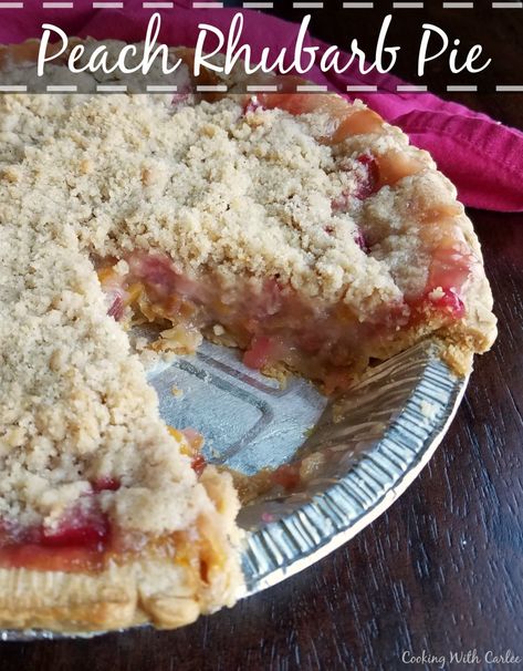 Peach Rhubarb Pie, Custard Pie Recipes, Custard Crumble, Peach Rhubarb, Rhubarb Crunch, Rhubarb Dessert, Blogger Ideas, Rhubarb Custard, Crumble Pie