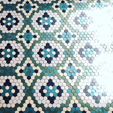 American Restoration Tile | 3/4" Square Border Shop Pictures Historic Hex Tile Patterns, Vintage Mosaic Tile Bathroom, Vintage Penny Tile, Hexagon Floor Tile Pattern, Historic Tile, Custom Mosaic Tile, Tile Mat, Beautiful Tile Floor, Stained Trim