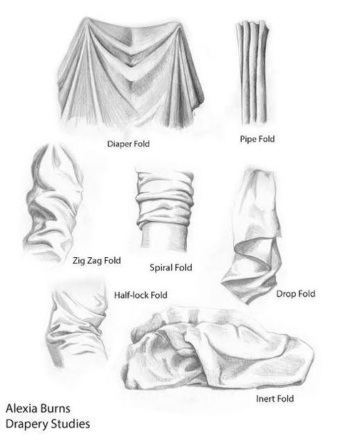 Half Lock Fold, Clothing Shading Reference, Fabric Studies, Drapery Drawing, Drawing Wrinkles, Cloth Drawing, Beginner Drawing Lessons, Shading Drawing, Fashion Illustration Tutorial