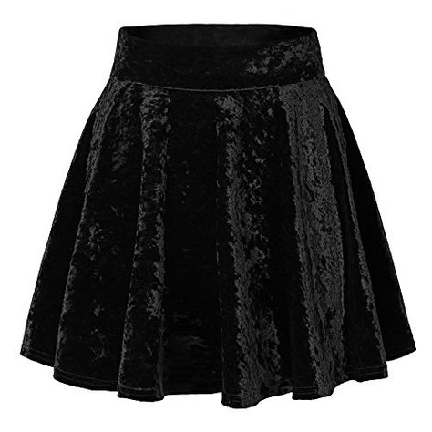 Urban GoCo Women's Vintage Velvet Mini Flared Skater Skirt Urban GoCo Velvet Circle Skirt, Gold Wrap Dress, Formal Skirts, Velvet Skater Skirt, Skater Fashion, Elegant Wrap Dress, Flared Skater Skirt, Rok Mini, Mini Skater Skirt