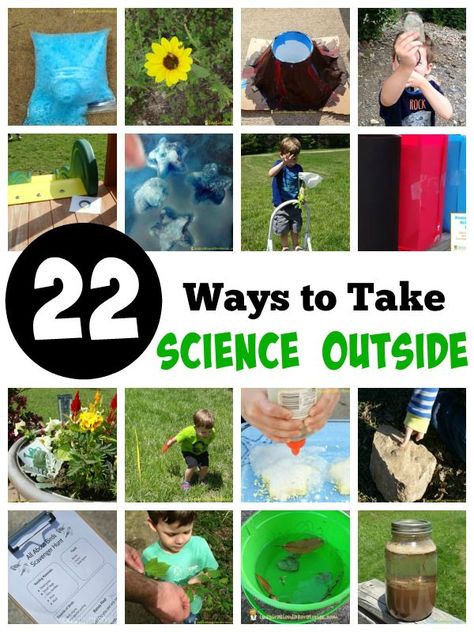 22 Outdoor Science Experiments and Activities - take science outside with these fun ideas! Outdoor Science Experiments, Outdoor Science, Outdoor Learning Activities, Science Week, Science Camp, Summer Science, Science Experiments For Preschoolers, Outdoor Education, Science Activities For Kids