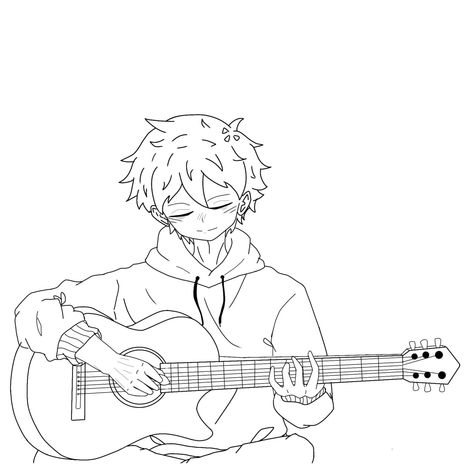 It can be an anatomy ;) feel free to use Guy Playing Guitar Sketch, Boy Playing Guitar Drawing, Boy With Guitar Sketch, Playing Guitar Reference, Playing Guitar Drawing, Boy Playing Guitar, Guitar Reference, Guitar Sketch, Hard Drawings