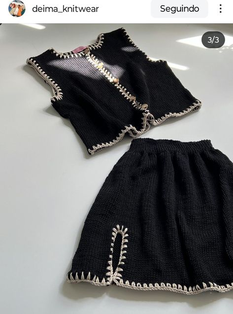 Black Crochet Ideas, Black Yarn Crochet Ideas, Macrame Yarn Crochet, Yarn Hobbies, Black White Crochet, Black And White Crochet, Beige Instagram, Holly Hobby, Knitwear Inspiration