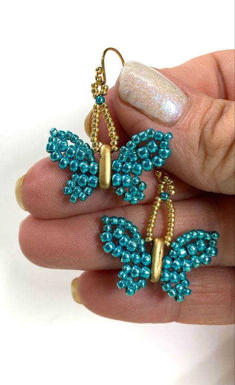 Beaded Patterns Free, Diy Beaded Earrings Tutorials Free Pattern, Seed Bead Earrings Tutorial Free Pattern, Beaded Earrings Tutorials Step By Step, How To Make Beaded Earrings Tutorials, Beaded Butterfly Patterns, Beadwork Patterns Free Seed Bead Tutorials, How To Make Beaded Earrings, Beaded Earrings Patterns Tutorial