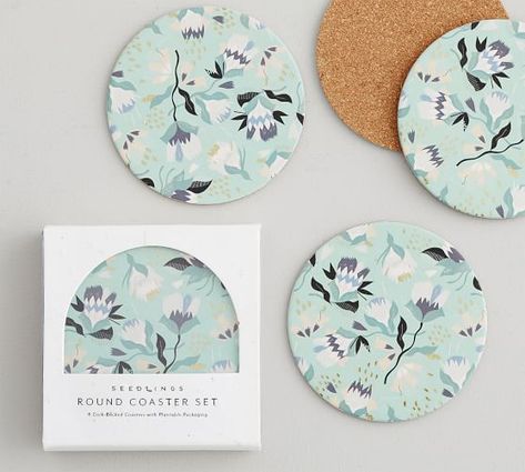 Easter: Decorations, Table Decor & Centerpieces | Pottery Barn Coaster Packaging, Decor Pottery, Cement Crafts, Diy Coasters, Cork Crafts, Seed Paper, Cork Coasters, Home Decor Outdoor, Decorative Pottery