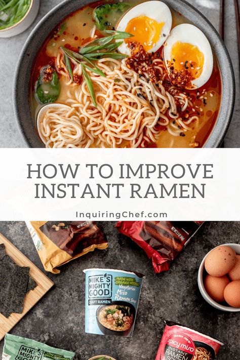 Transform instant ramen into a colorful, flavorful bowl of Easy Miso Ramen with just a handful of ingredients and 30 minutes. This instant ramen recipe is endlessly adaptable and irresistibly cozy. Best Instant Ramen Recipes, Instant Ramen Noodle Recipes, Easy Miso Ramen, Instant Ramen Recipes, Instant Pot Ramen, Miso Ramen Recipe, Top Ramen Noodles, Homemade Ramen Noodles, Easy Ramen