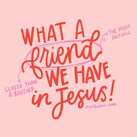 I’m so thankful for the friend we have in Jesus!! Proverbs 18:24 says, “… but there is a friend who sticks closer than a brother.” He is there at any moment - ready to comfort, provide, celebrate & so much more! It’s hard to wrap our brains around the fact that He’s always with us and will never leave or forsake us. But He is faithful & true. No one compares to Him!! ❤️ #FriendInJesus #FaithfulFriend #Jesus What A Friend We Have In Jesus, Jesus Is My Friend, He Is Faithful, Christian Graphics, God Is So Good, Mom Prayers, Christian Things, Jesus Is King, My Jesus