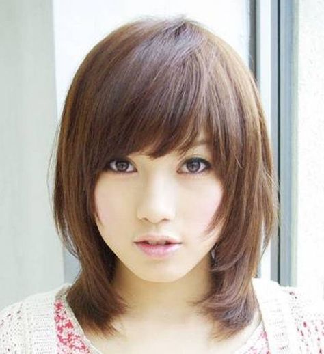 Asian Hairstyles Women, Korean Medium Hair, Japanese Haircut, Of Reference, Layered Haircuts For Women, Asian Haircut, Swept Bangs, Bangs With Medium Hair, Long Pixie