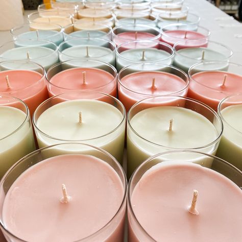 All the pastel color vibes with the #limitededition collection. Eco friendly, all natural #Soycandles handpoured in our home #ShopSmall #WomenOwnedBusiness #CandleMaking Trendy Candles, Room Candles, Pastel Candles, Trendy Candle, Candle Workshop, Candle Tutorial, Candle Making Business, Painted Pots Diy, Aesthetic Candles