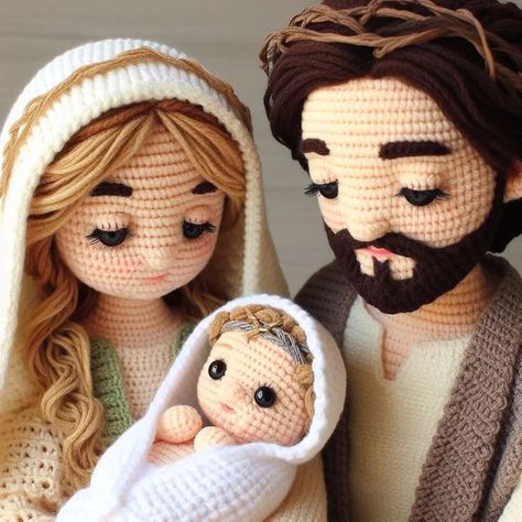 Crochet Nativity Set, Crochet Nativity, Amigurumi Pattern Free, Crochet Christmas Stocking, Crochet Christmas Decorations, Crochet Amigurumi Free Patterns, Crochet Amigurumi Free, Holiday Crochet, Christmas Crochet Patterns