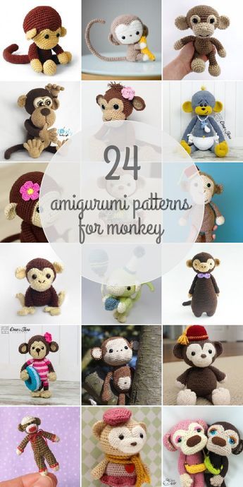 Monkey patterns - Amigurumipatterns.net Crochet Monkey Pattern, Monkey Amigurumi, Crochet Monkey, Monkey Pattern, Crochet Toys Free, Crochet Amigurumi Free, Crochet Bookmarks, Facial Cleansing Brush, Crochet Diy