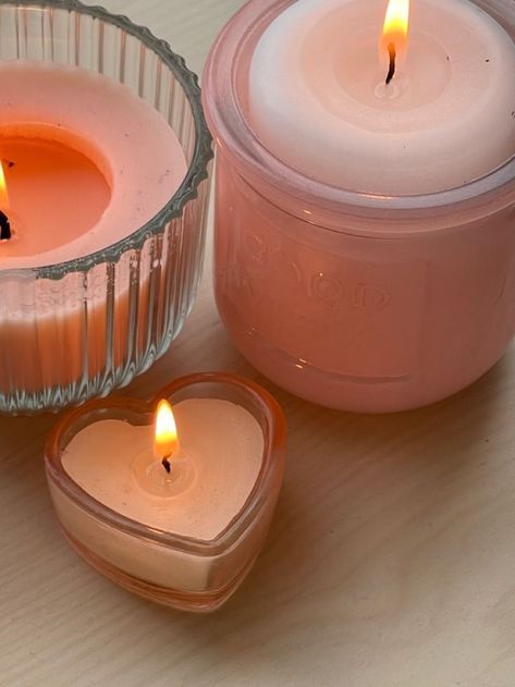 Pink Scented Candles, Light Pink Things, Pink Candles Aesthetic, Cute Candles Aesthetic, Velas Aesthetic, Pink Candle, Candle Obsession, Halloween Facts, About Halloween