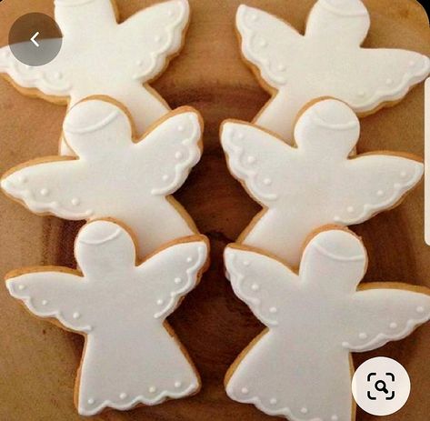 Christmas Angel Cookies Royal Icing, Royal Icing Angel Cookies, Angel Christmas Cookies Decorated, Angel Sugar Cookies Decorated, Angel Cookies Decorated, Christmas Angel Cookies, Cookies Comunion, Angel Sugar Cookies, Cookies Bautismo