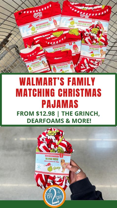 Walmart’s Family Matching Christmas Pajamas from $12.98 | The Grinch, Dearfoams & More! Family Matching Christmas Pajamas, Family Matching Pjs, Best Friend Match, Family Matching Christmas, Matching Family Christmas Pajamas, Family Pajama Sets, Matching Christmas Pajamas, Christmas Matching, Walmart Deals