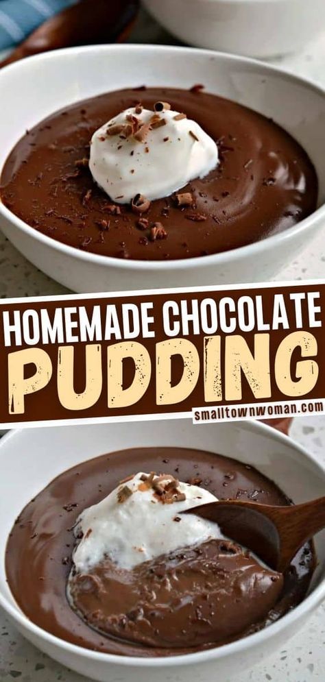 A quick and easy Chocolate Pudding Recipe that is rich and velvety smooth! This kid-friendly chocolate dessert recipe is made in the stovetop in just 20 minutes. Once you make this treat made with only wholesome ingredients you will never go back to store-bought pudding again! Stovetop Desserts, Choc Pudding, Pudding Homemade, Chocolate Desserts Fancy, Easy Chocolate Pudding, Chocolate Pudding Desserts, Fancy Chocolate, Chocolate Pudding Recipe, Homemade Chocolate Pudding