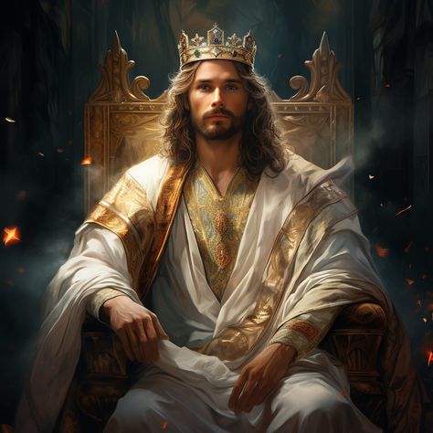 "Jesus Christ the Messiah is King, Discover the beauty of faith with our exquisite collection of Christian art digital downloads. Each artwork is available in high-resolution 300 DPI, ensuring every detail is captured for the perfect print. Our digital downloads feature a variety of Christian themes, from serene Jesus portraits to inspirational Bible verses. These versatile digital files can be used for a wide range of creative projects, including wall art, greeting cards, t-shirts, and more. Terms of Download: These digital downloads are for personal use only, unless explicitly stated otherwise in the product description. Commercial use or redistribution of the digital files is strictly prohibited without purchasing a commercial license. You may print the artwork as many times as you like Christ The King Images, Jesus King Of Kings, Christ King, Jesus Artwork, The Messiah, Jesus Christ Artwork, Pictures Of Christ, Art Greeting Cards, Heaven Art