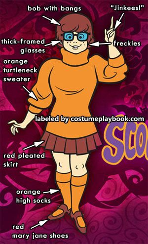 Dress up as one of the cutest cartoon characters in my book - Velma! #scoobydoo Full guide on where to get the items: http://costumeplaybook.com/cartoons/scooby-doo/2876-velma-dinkley-costume/ Scooby Doo Diy Costume, Fantasia Diy, Velma Halloween Costume, Velma Costume, Scooby Doo Costumes, Velma Scooby Doo, Scooby Doo Mystery Inc, Scooby Doo Mystery Incorporated, Daphne And Velma