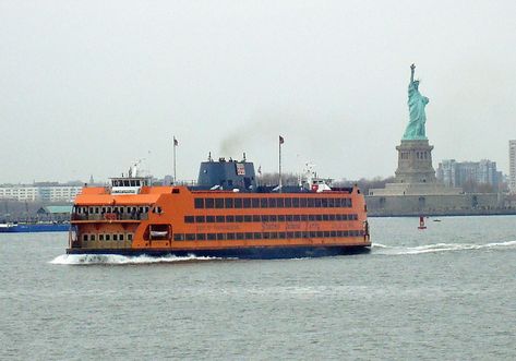 You can see an iconic NYC landmark by seeing the Statue of Liberty from the Staten Island Ferry, which is free and runs every 30 minutes. Nyc Ferry, Nyc Landmarks, Staten Island Ferry, Budget Vacation, Ellis Island, The Statue Of Liberty, High Line, Lady Liberty, Cheap Hotels