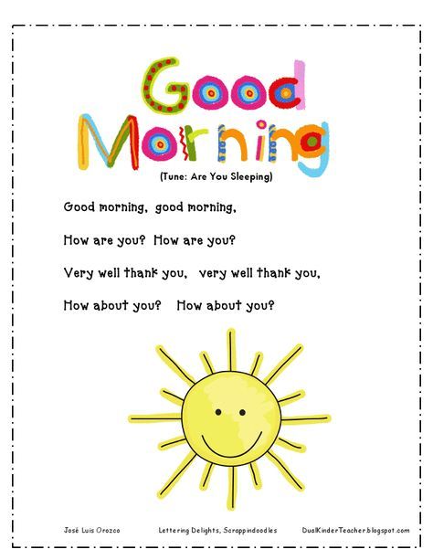 Good Morning Song; we sing the song together, the teacher will sing to students and then the students sing it back to the teacher. Preschool Poems, Good Morning Song, Transition Songs, Circle Time Songs, Kindergarten Songs, Classroom Songs, Songs For Toddlers, Nursery Songs, Preschool Circle Time