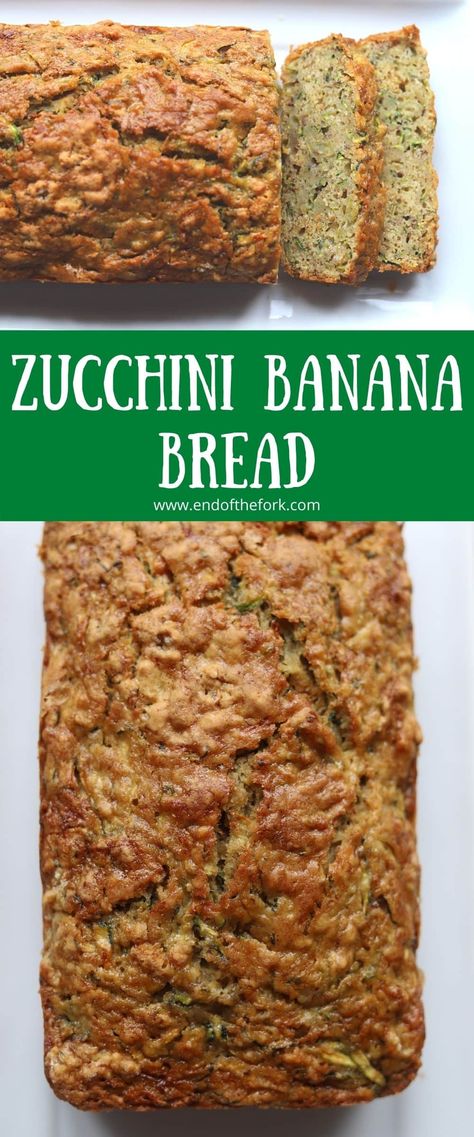 Zucchini Banana Loaf Recipes, Banana Bread With Zucchini, Banana Bread Recipe Zucchini, Zucchini Banana Nut Bread, Zucchini Bread With Bananas, Zucchini Loaf Healthy, Lady Universe Recipes, Banana And Zucchini Recipes, Zucchini And Banana Bread