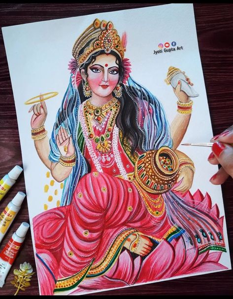 Lakshmi Mata Painting, Laxmi Ji Painting, Lakshmi Maa Drawing, Lakshmi Ji Drawing, Laxmi Goddess Drawing, Maa Laxmi Drawing, Lakshmi Devi Drawing, Laxmi Ji Drawing, Laxmi Mata Drawing