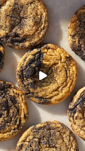 Eric King on Instagram: "Black Sesame Earl Grey Cookies 

The butter for the dough is melted and steeped with earl grey tea, and then the dough is swirled with inky channels of black tahini (or black sesame paste, more on that later). These cookies are a bit unusual, in the best way. And as I try to do, I’m giving you options:

1) if you can’t find black tahini, or if you just don’t want to buy a full jar, there’s an option for making your own black sesame paste. DO NOT buy the 3-ounce jar of sesame seeds for $10 at Whole Foods (I can never find them in bulk there!) I give places I’ve found black sesame seeds and black tahini in the newsletter. (Are you subscribed!) 

Black tahini is kind of smokey and nutty in flavor, and the black sesame paste is sweet, has more texture, and is a little Black Sesame Earl Grey Cookies, Black Sesame Paste Recipe, Black Tahini, Earl Grey Cookies, Black Sesame Paste, Sesame Paste, Sesame Cookies, Dessert Recipies, Sesame Ginger