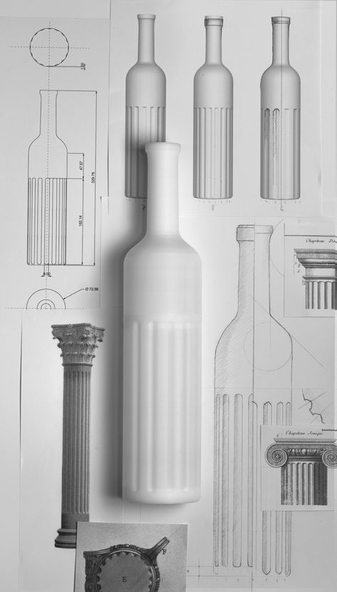 Roman Temple, Wine Bottle Design, Bottle Design Packaging, Latin Word, Verre Design, Temple Architecture, Industrial Design Sketch, Word Meaning, Perfume Design