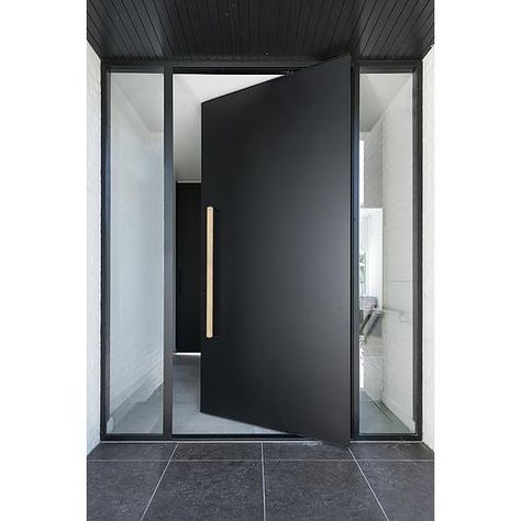 Pivot Doors Entry, House Entrance Doors, Modern Exterior Doors, Sliding Folding Doors, Door Paint Colors, Entrance Door Design, Pivot Doors, Front Door Design, Beach House Design