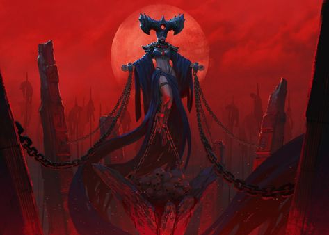 ArtStation - Fallen Queen, Mikhail Palamarchuk Dark Empress, Fallen Order, Dark Creatures, 다크 판타지, Demon Art, Skull Wallpaper, Creature Feature, Scary Art, True Art