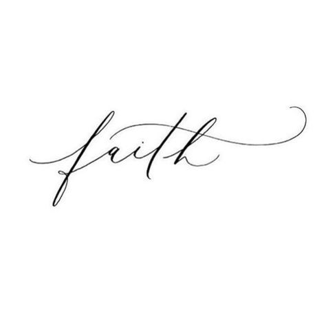 Faith Faith And Patience Tattoo, Feminine Faith Tattoos, Faith In Different Fonts, Faith Tattoo On Hand, The Word Faith Tattoo, Faith In Cursive Tattoo, Faith In Cursive, Faith Fine Line Tattoo, Faith Tatoos Woman