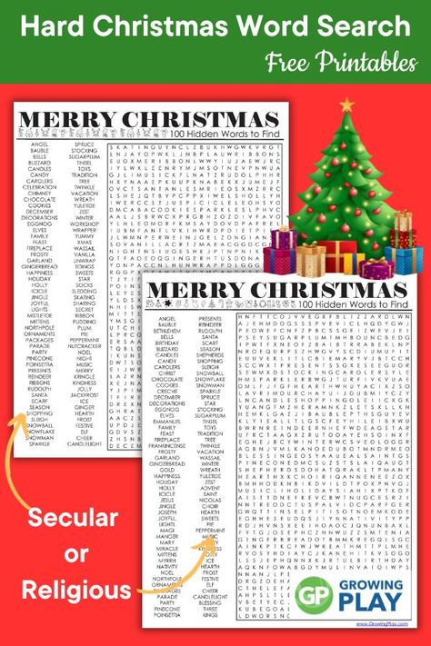 Hard Christmas Word Search Printables - Free Puzzles - Growing Play Christmas Search And Find, Holiday Crossword Puzzle Free Printable, Christmas Word Search For Adults, Christmas Scramble Free Printable, Christmas Puzzles Printables Free, Christmas Puzzles For Adults, Christmas Word Search Free Printable, Christmas Word Puzzles, Christmas Puzzles Printables