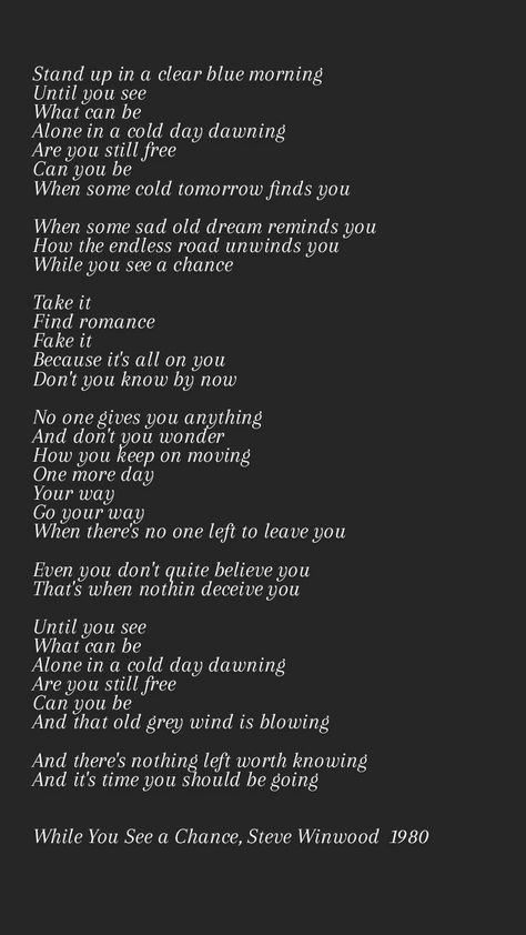 Young or old, forget conventional wisdom and societal demands. There is no greater romance than that of the one you have with yourself and the world. These 🎵 lyrics put it best. Take a chance on life before you settle down to life's demands. See the world on your own, discover new places around you and within you. Be a Bohemian if only for a little while. This song always reminds of the day I moved from NYC to Miami. Hollywood Songs, Life Before You, Bohemian Soul, Quotes Lyrics, Take A Chance, Music Quotes Lyrics, Of Montreal, One More Day, Song Lyric