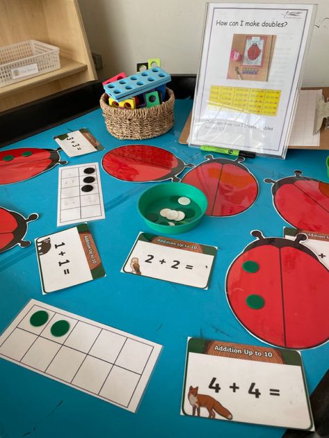 Doubling Eyfs, Doubling And Halving, Math Doubles, Eyfs Maths, Reception Class, Maths Area, Maths Ideas, Eyfs Activities, Classroom Organisation