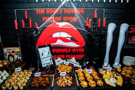 Rocky Horror Themed Food, Rocky Horror Picture Show Themed Party, Rocky Horror Picture Show Food, Rocky Horror Picture Show Party Food, Rocky Horror Halloween Party, Rocky Horror Party Ideas, Rocky Horror Party, Rocky Horror Picture Show Party, Equinox Party