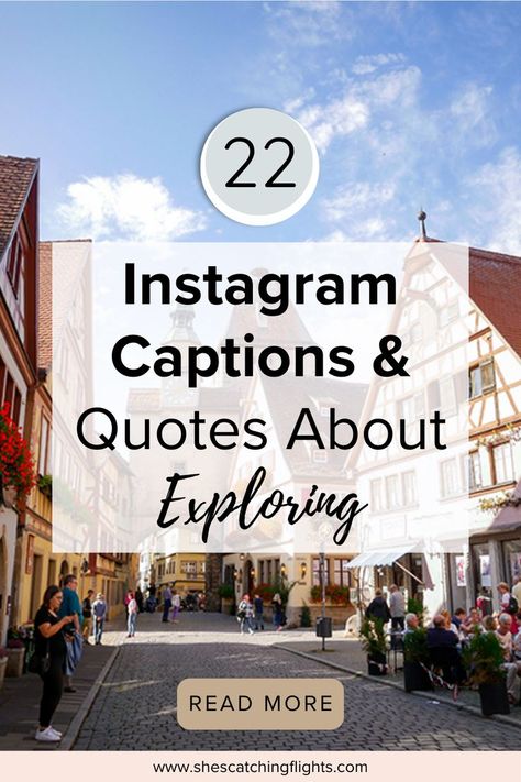 🌍✨ Fuel your wanderlust with these 22 inspiring captions and quotes about exploring. 📸 Whether you're trekking through nature or navigating city streets, let your adventures be guided by these words. 🗺️ Elevate your Instagram game and infuse your travel stories with the spirit of exploration. Ready to dive into the world? Read more on our blog now! 📖✈️#ExploreMore #AdventureQuotes #WanderlustVibes #SheIsCatchingFlights #ExploreTheWorld Quotes About Exploring, Inspiring Captions, Catching Flights, City Quotes, Catch Flights, Explore City, Story Quotes, Story Of The World, Travel Quotes Inspirational