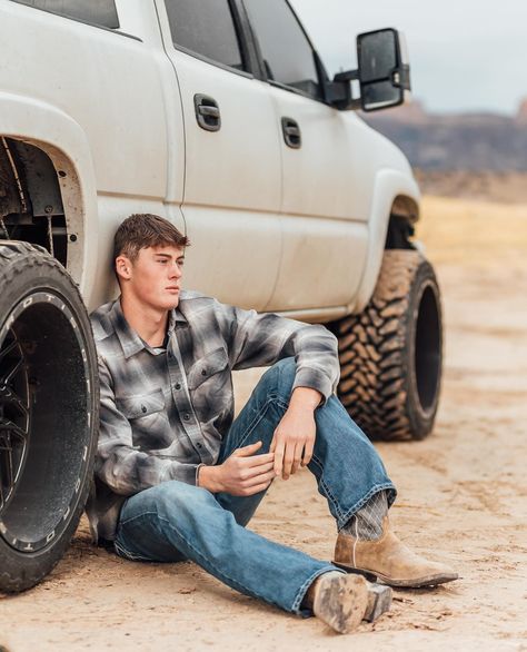 Senior boys and their toys, which tend to usually include some kind of truck 😂 Currently booking class of 2025 & 2026 seniors 🎓 #seniorpictures #seniorphotographer #grandjunction #grandjunctionphotographer #coloradoseniorphotographer Poses With Truck Men, Senior Picture Ideas For Guys Tractor, Senior Photo With Truck, Guy Senior Photos With Truck, Male Senior Pictures Poses With Truck, Guy Senior Photos Country, Boys Senior Pics Ideas, Guy Photo Poses, Senior Picture Ideas For Guys With Truck