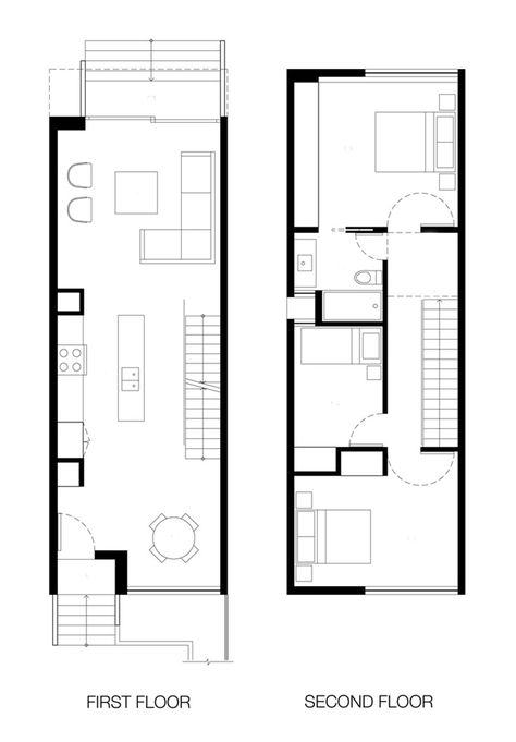 Characteristics of Simple Minimalist House Plans Open Concept House Plans, Patios Ideas, Narrow Houses, Narrow House Designs, Narrow House Plans, Modern Minimalist House, Minimalist House, Narrow House, Home Design Plan