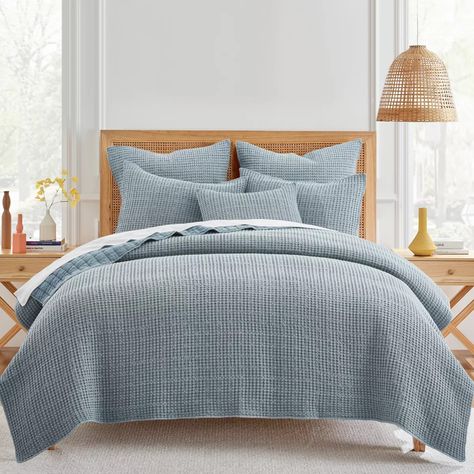 Mills Waffle Ochre Twin Quilt Set- Levtex Home : Target Waffle Quilt, King Quilt Sets, How To Clean Pillows, Twin Quilt Size, Linen Quilt, King Pillows, Twin Quilt, Coverlet Set, White Quilt