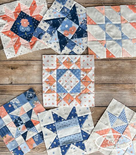 Moda Blockheads Patterns 2023, Coral Shades, Moda Blockheads, Bed Quilts, Quilting Blocks, Quilt Square Patterns, Quilt Squares, Block Craft, The Coral