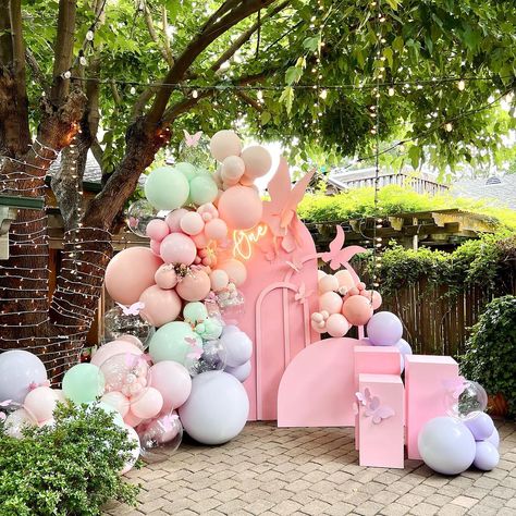 NADIA’S FIRST BIRTHDAY was beautifully decorated with a fairy theme🧚‍♂️ We incorporated balloons in colors that perfectly matched the… | Instagram Fairy Birthday Balloon Arch, Fairy Party Balloon Garland, Fairy Balloon Garland, Fairy Birthday Balloons, Fairy First Birthday Party Backdrop, Fairy First Birthday Balloons, Fairy First Birthday Balloon Arch, Fairy Theme Balloon Garland, Fairy First Balloon Garland