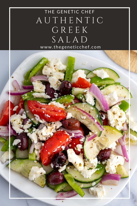 No Lettuce Greek Salad, Greek Salad With Meat, Marinated Greek Salad, Greek Salad No Olives, Greek Olive Salad, Greek Salad No Lettuce, Cucumber Mediterranean Salad, No Lettuce Salad Recipes, Greek Salad With Lettuce