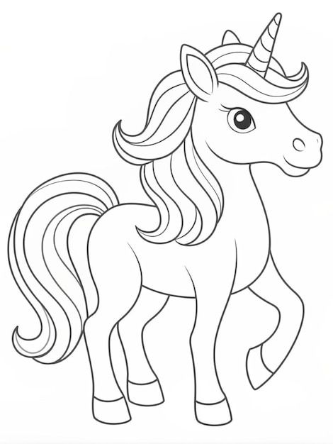 How To Draw A Unicorn Step By Step, Unicorn Outline, Unicorn Template, Unicorn Artwork, Unicorn Drawing, Horse Coloring Pages, Easy Work, Unicorn Coloring Pages, Free For Commercial Use