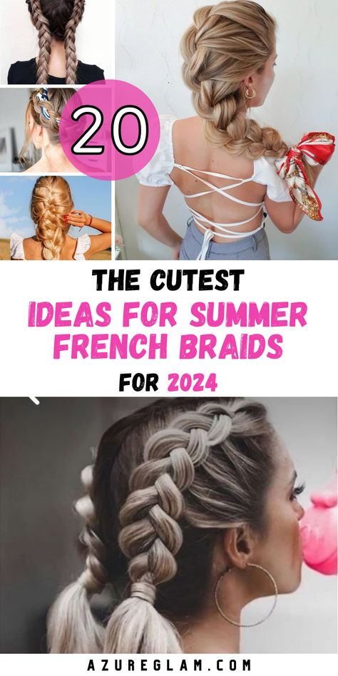 Upgrade your summer style with our handpicked 20 Ideas for Stunning Summer French Braids. Featuring the latest trends like summer french braids for black women, our selection caters to everyone. The beach hairstyles for long hair easy summer french braids offer a simple yet stunning option, while the cute summer french braids add a playful touch to your look. French Braids For Black Women, French Braid Ideas, Black Women Long Hair, French Braided Bangs, Easy French Braid, Hairstyles For Long Hair Easy, Messy French Braids, Adorable Hairstyles, French Braid Styles