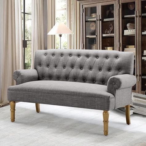 Living Room Settee, Long Couch, Settee Loveseat, Couches For Living Room, Grey Loveseat, Upholstered Settee, Love Seats, Dining Room Seating, Furniture Sofa