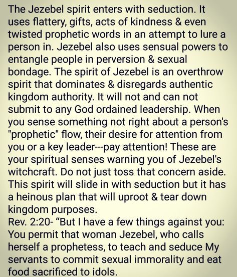 Revelation 2:20 Jezebel Spirit Spiritual Warfare, I Rebuke Cancel And Destroy, Anointed Oil, Jezebel Spirit, God Thoughts, Boyfriend Questions, Spiritual Discernment, Revelation 2, Scripture Of The Day