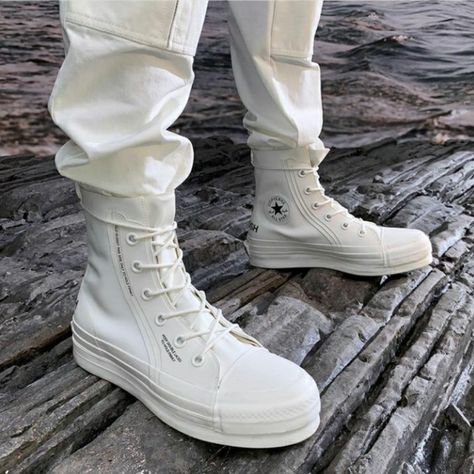 Ambush x Converse Military style boot Ambush Converse, Converse Collaboration, Dr Shoes, Converse Black, Best Sneakers, Sneakers Men Fashion, Converse Chuck Taylor All Star, Mens Fashion Shoes, Chanel Shoes