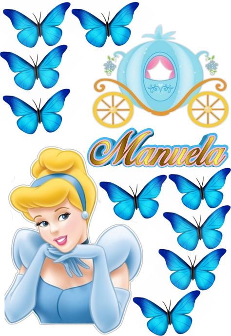 Cinderella Birthday Cake Topper, Cinderella Topper, Cinderella Butterfly, Cinderella Birthday Theme, Cinderella Cake Designs, Cinderella Birthday Cake, Cinderella Cake Topper, Princess Cake Topper, Sweet Birthday Cake