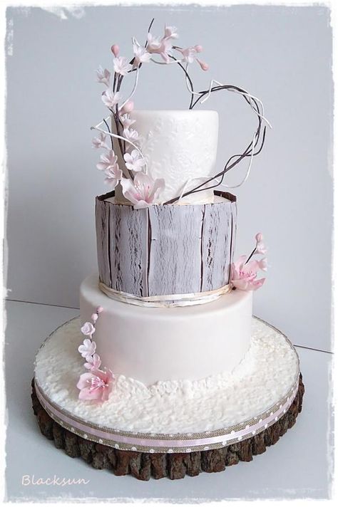 Wedding cake by Blacksun - http://cakesdecor.com/cakes/289154-wedding-cake Cakes Without Fondant, Cakes Inspiration, Monster Cupcakes, Torte Cupcake, Tiered Cake, Wedding Cake Rustic, Engagement Cakes, Princess Cake, Cupcake Cake