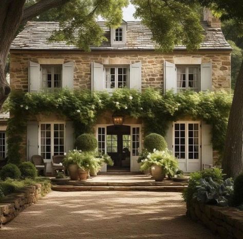 #exteriorcolors #housepainting #curbappeal #homeimprovement #colorinspiration #homedesign #outdoorliving #neighborhoodstyle #residentialarchitecture #exteriorrenovation French Cottage Exterior Country Style, French Cottage Exterior, Limewash Brick Exterior, Limewash Brick, Exterior House Colors With Brown Roof, Bloxburg Build Ideas, Gate Designs Modern, Concrete Patio Designs, Porch Uk